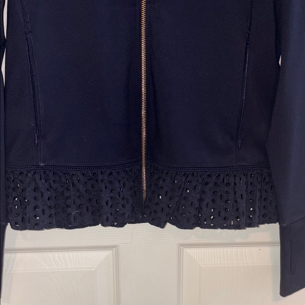 Kate Spade Navy Athletic Jacket with Eyelet Hem - Picture 3 of 5